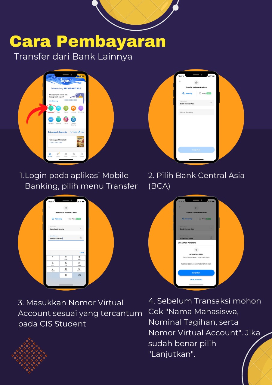 Proses Pembayaran Biaya Kuliah Kampus Ciputra Makassar melalui Bank Lainnya