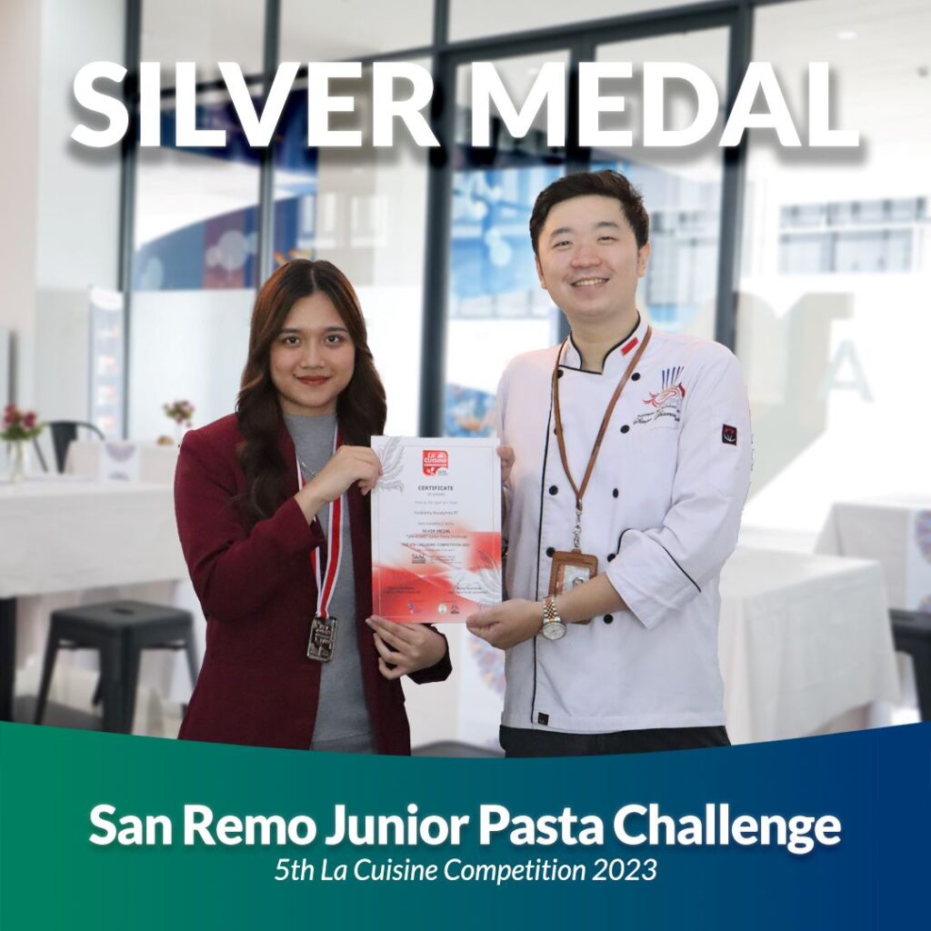 Silver Medal San Remo Junior Pasta Challenge ajang 5th La Cuisine Competition 2023
